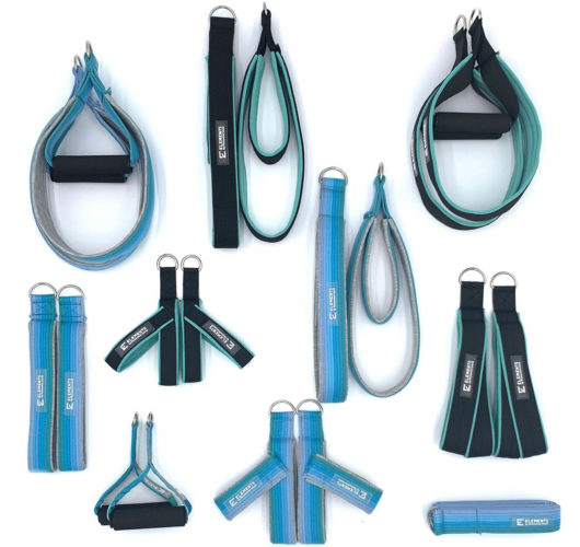 Set di cinghie per il Pilates di colore azzurro