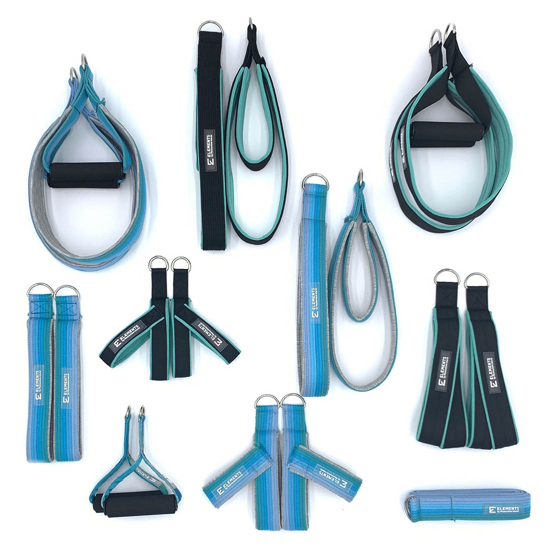 Set di cinghie per il Pilates di colore azzurro
