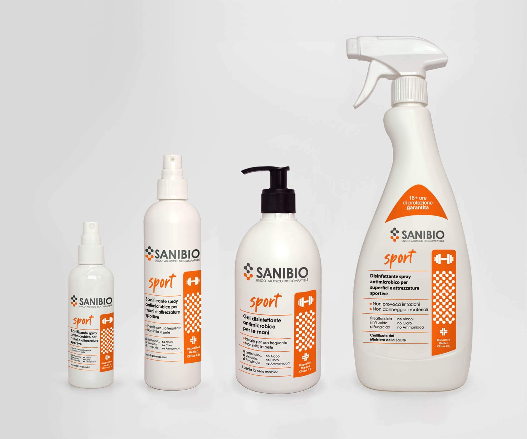 i quattro formati dei prodotti di sanificazione