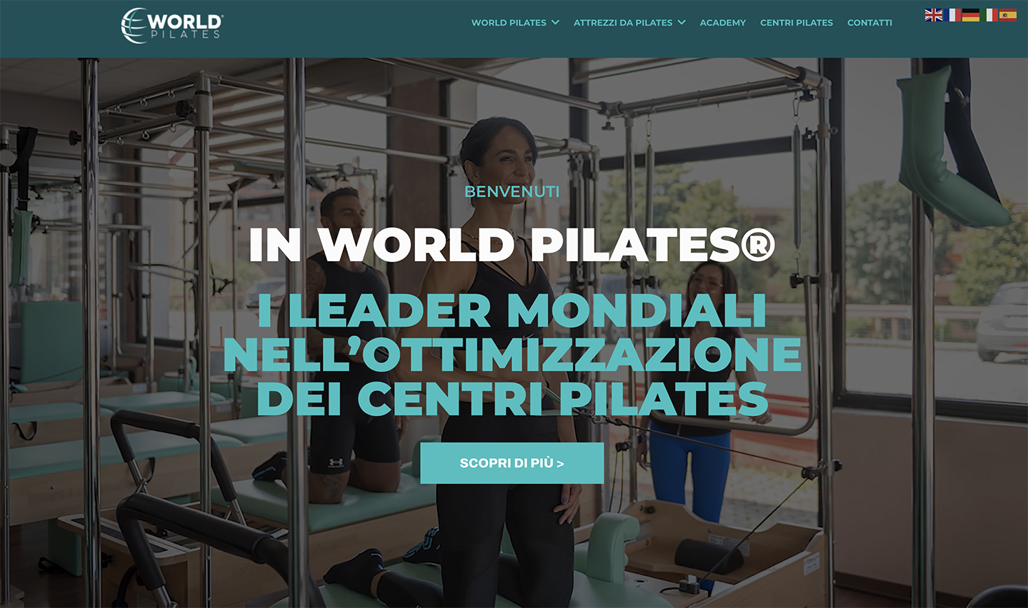 Homepage del sito di World Pilates