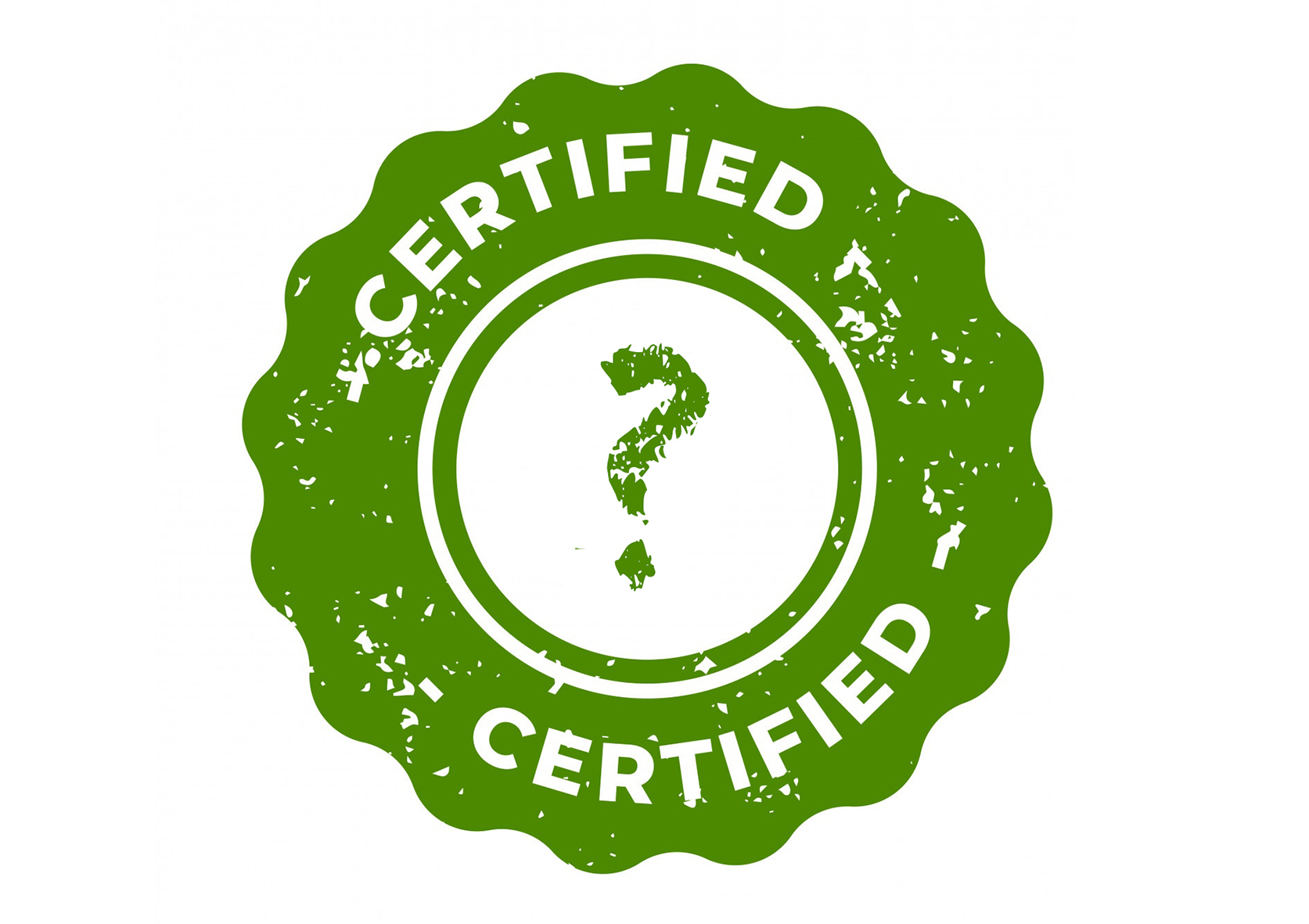 Logo verde certifica con punto interrogativo