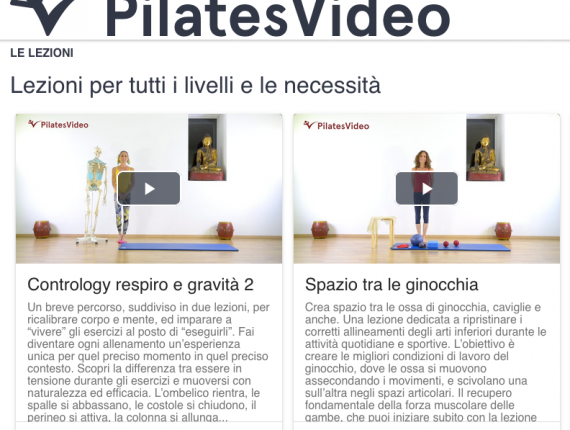 Schermata sito Pilates Video